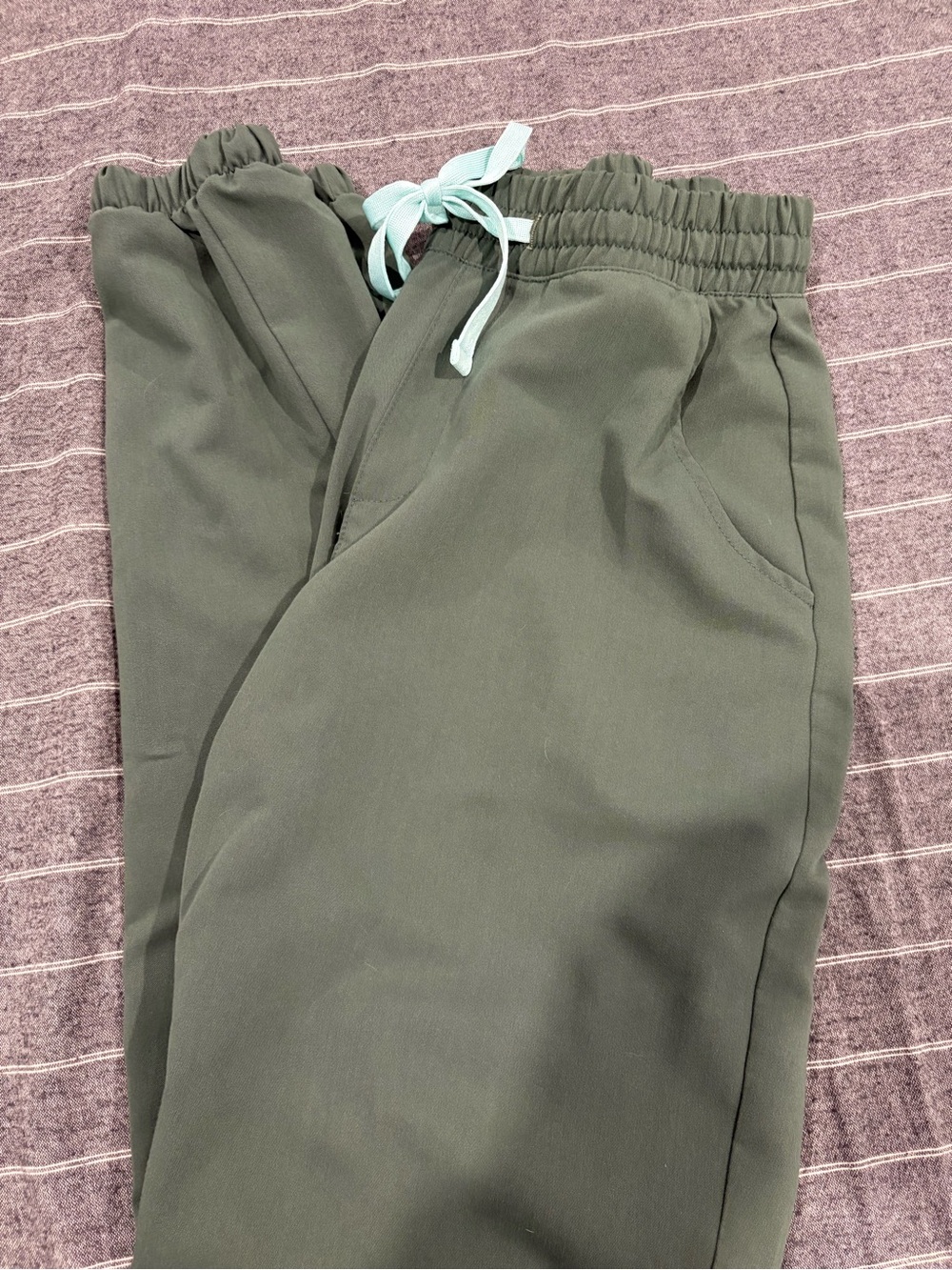 Olive Green Women's Drawstring Jogger Pants